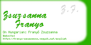 zsuzsanna franyo business card